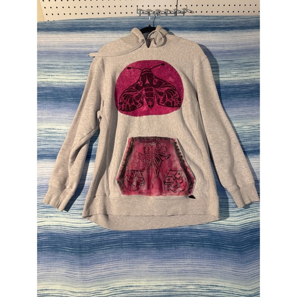 CRTV LTRCY Other - Upcycled Pink Moth Hoodie Grey XL One of One Reworked